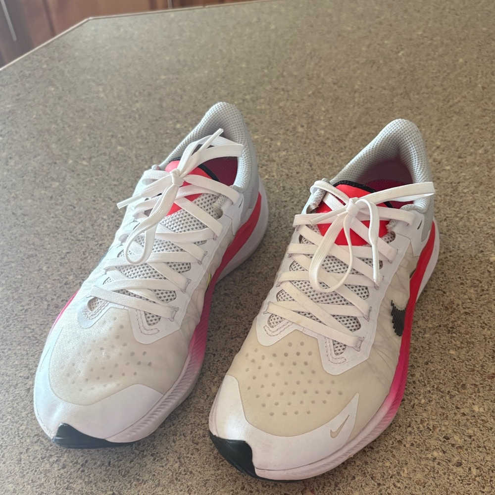 Nike White and Pink Running Shoes